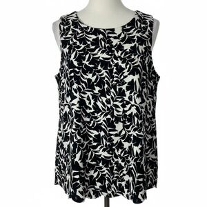 J. Crew Sleeveless‎ Scalloped Leaf Print Top Women Size S